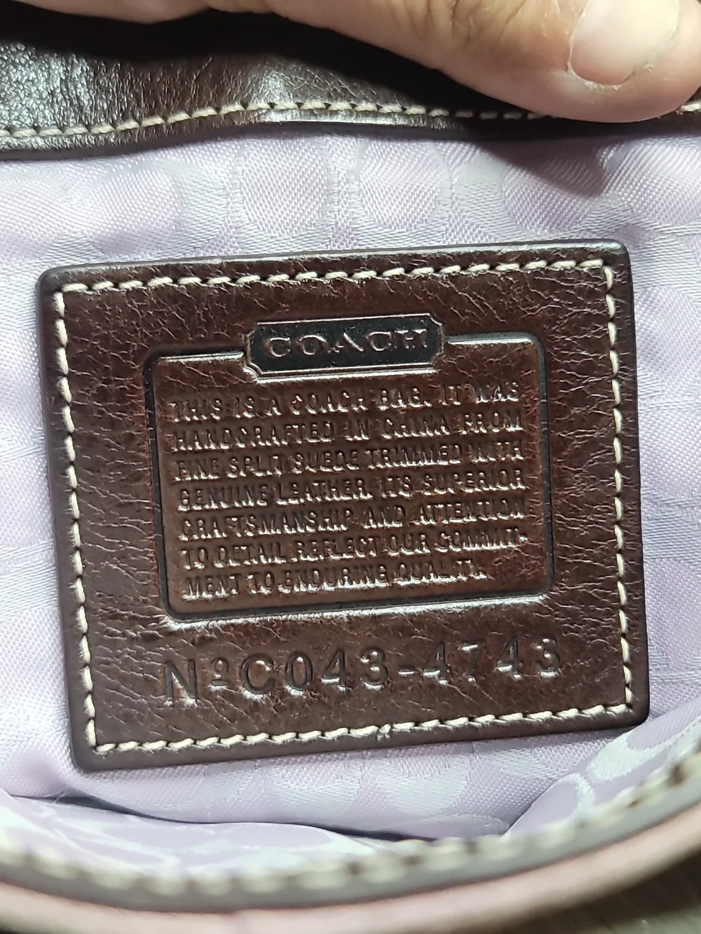 COACH VTG Lilac Soho Suede Flap Crossbody Bag with Brown Leather Trim 2004
